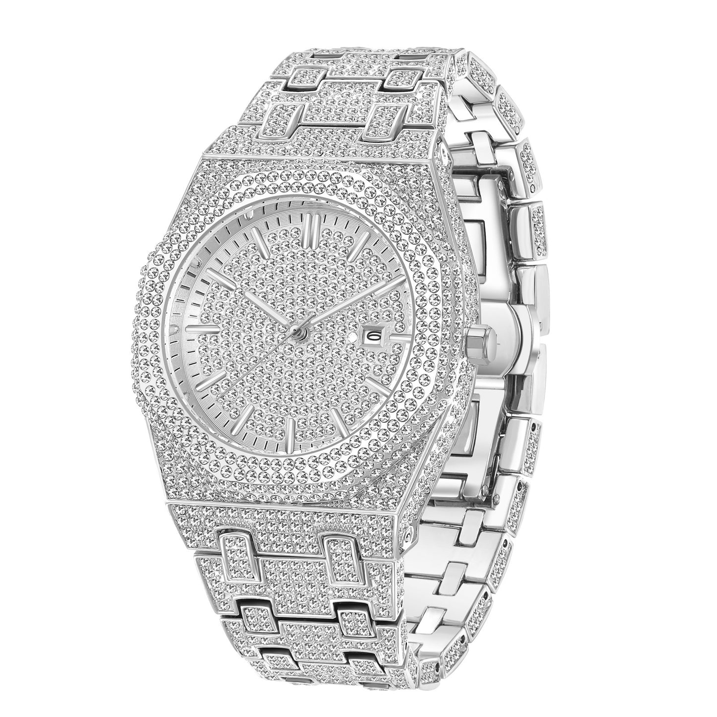 Full Diamond Arabic Scale Niche Quartz Men's Watch