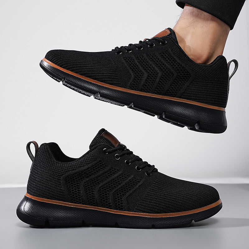 Fashion Lace-up Mesh Sneakers Casual Flying Woven Walking Sports Shoes For Men