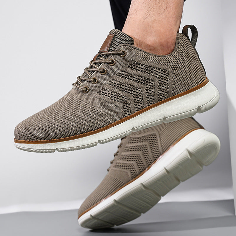 Fashion Lace-up Mesh Sneakers Casual Flying Woven Walking Sports Shoes For Men
