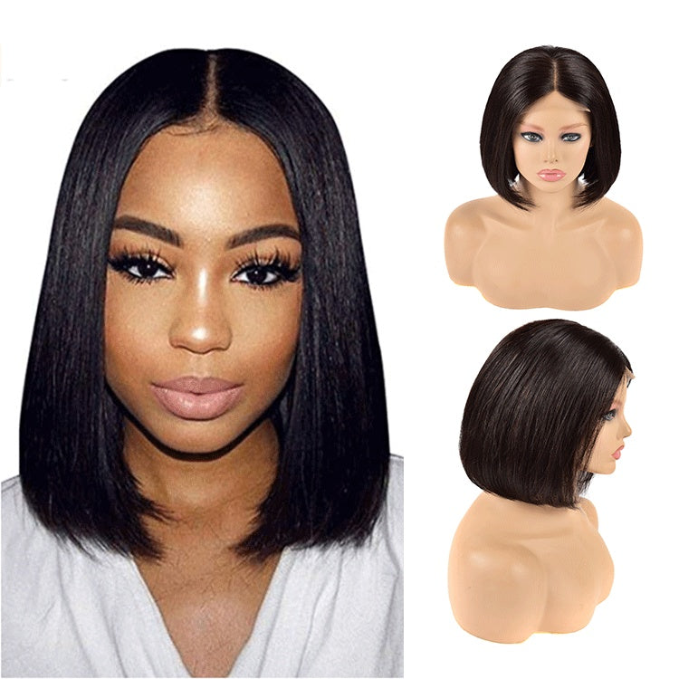 Real Hair Set Front Lace Bob Wigs 13X4 Lace Short Bob Wigs 150Remy