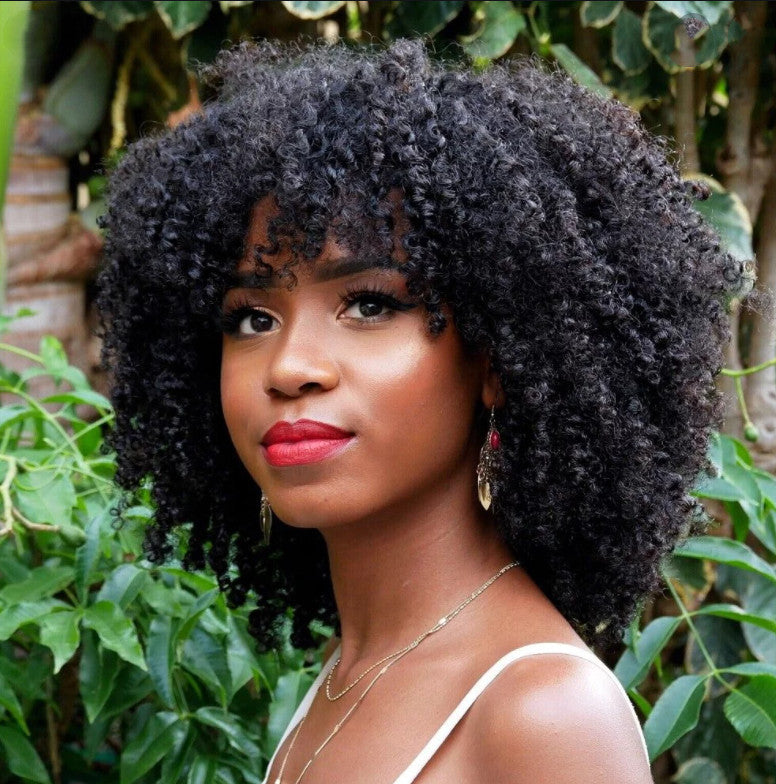 Female Short Curly Hair Wig African Small Curly Hair Rose Mesh
