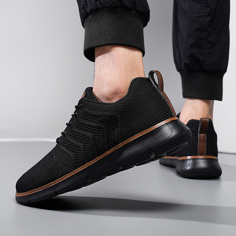 Fashion Lace-up Mesh Sneakers Casual Flying Woven Walking Sports Shoes For Men