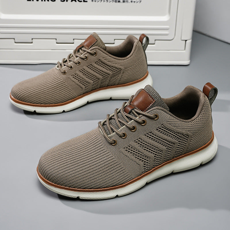 Fashion Lace-up Mesh Sneakers Casual Flying Woven Walking Sports Shoes For Men