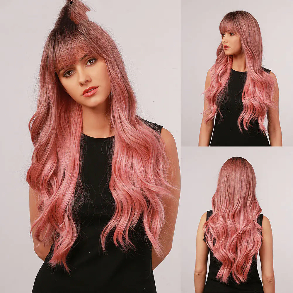 Long Curly Gradient Big Wave Headgear for Women