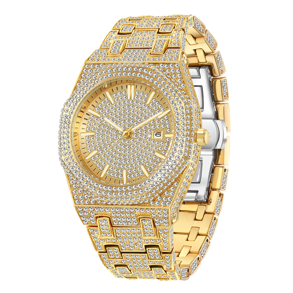 Full Diamond Arabic Scale Niche Quartz Men's Watch